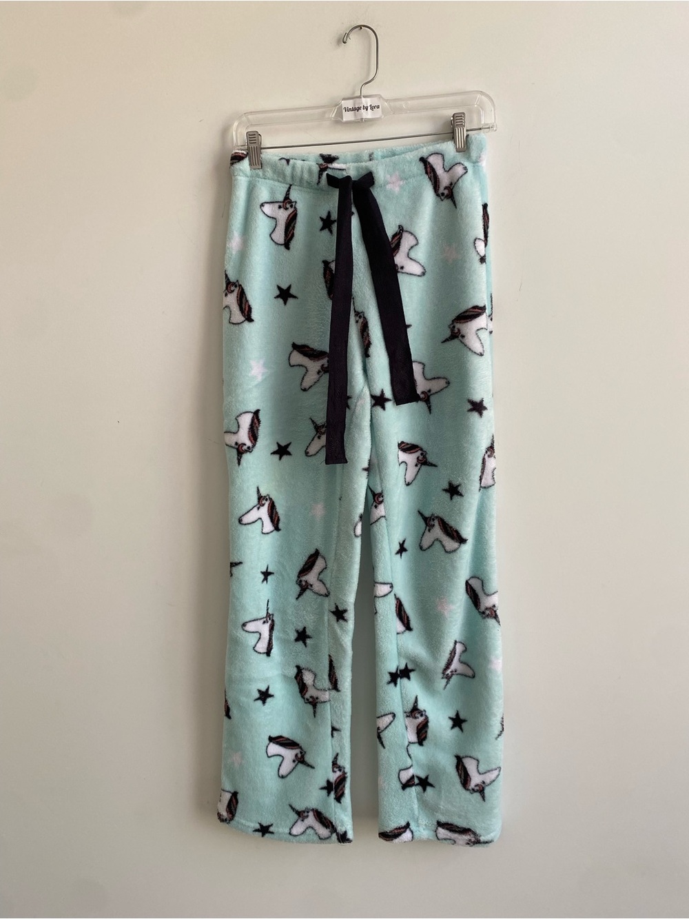Kids Unicorn Print Fleece Pajama Pants - Mint